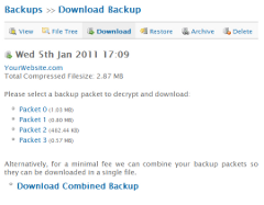 Backups: Download Backup Packets