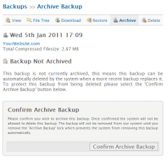 Backups: Archive Backup