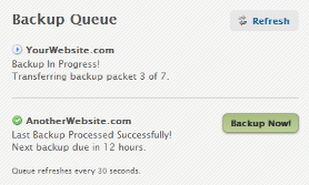 Backups: Backup Queue