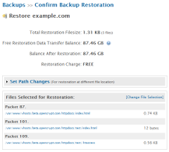 Backups: Restore Backup: Confirm Backup Restoration