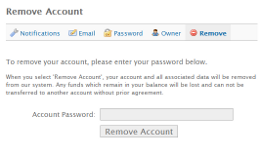 Account: Remove Account
