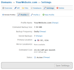 Domains: Settings
