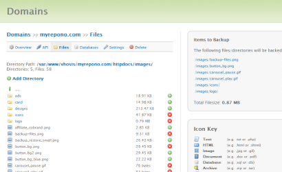 myRepono Website & mySQL Database Backup Service