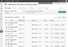 <b>myRepono WordPress Backup Plugin</b><br>View and manage your backups in WordPress!