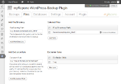 <b>myRepono WordPress Backup Plugin</b><br>Manage your backup file/directory selections and file exclusion rules in WordPress!